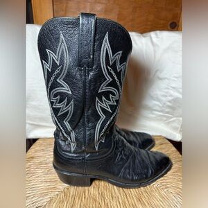 Lucchese 1883 Men’s Size 10.5 D Ostrich Full Quill Black Cowboy Boots N7276R4